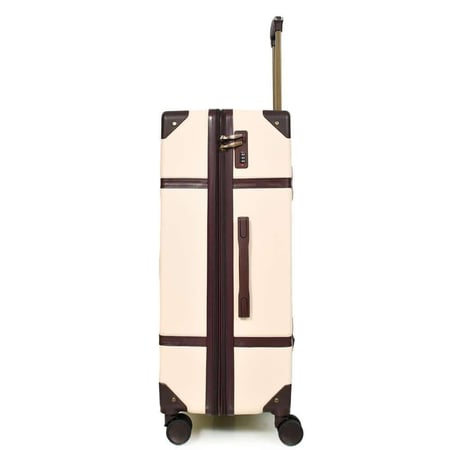 شنط سفر فايبر كلاسيكية – طقم 7 قطع لون بيج و بني غامق