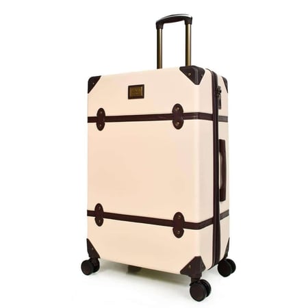 شنط سفر فايبر كلاسيكية – طقم 7 قطع لون بيج و بني غامق