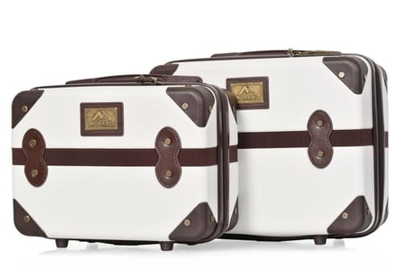 طقم شنط كلاسيك فايبر ابيض سبعة قطع