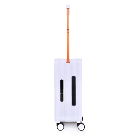 حقيبة سفر متينة للجنسين خفيفة الوزن، حقيبة باربع بعجلات دوارة مع قفل مدمج من TSA (أبيض, Carry-On 20-Inch)