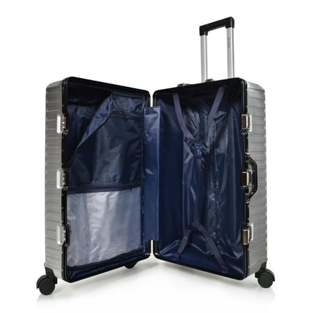 طقم شنط سفر ثلاثة قطع ABS مع إطار و زوايا ألومنيوم لون رمادي فاتح