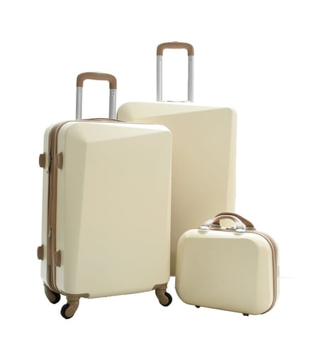 مجموعة حقائب سفر بعجلات وبتصميم سادة مكونة من 5 قطع بيج كاكي 52555103