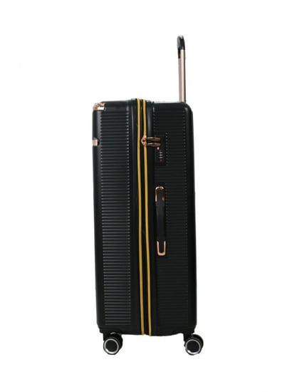 طقم حقائب سفر مخطط بجوانب 4 قطع سحب كبيرة + قطعة يد محمولة لون اسود