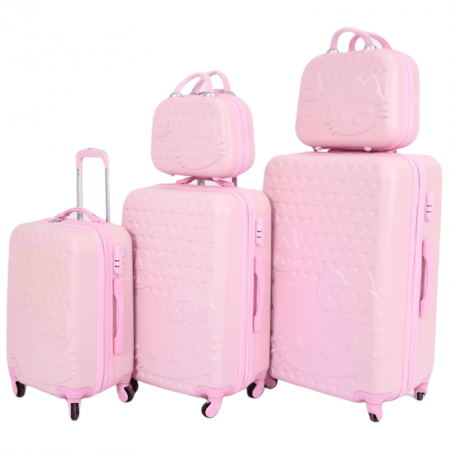 شنط سفر 5 قطع وردي