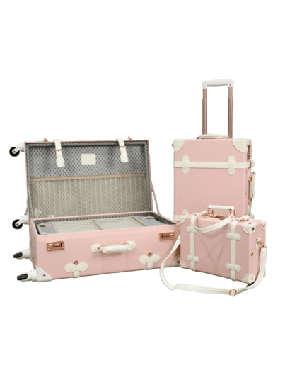 مورانو حقائب سفر كلاسيكية من جلد مورانو ثلاث قطع بعجلات دوارة وقفل أما