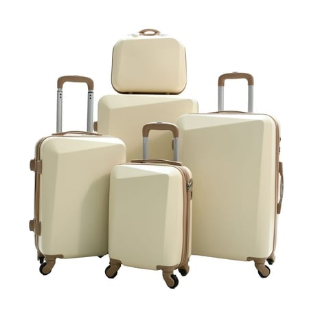 مجموعة حقائب سفر بعجلات وبتصميم سادة مكونة من 5 قطع بيج كاكي 52555103