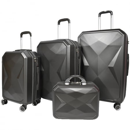 طقم شنط سفر 4 قطع رمادي