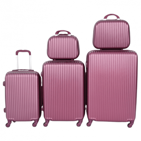 طقم شنط فايبر 5 قطع لون عنابي من سعة سفر للحقائب