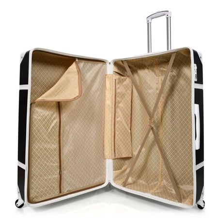 طقم شنط سفر كلاسيكي فينتيج مكون من 7 قطع لون أسود