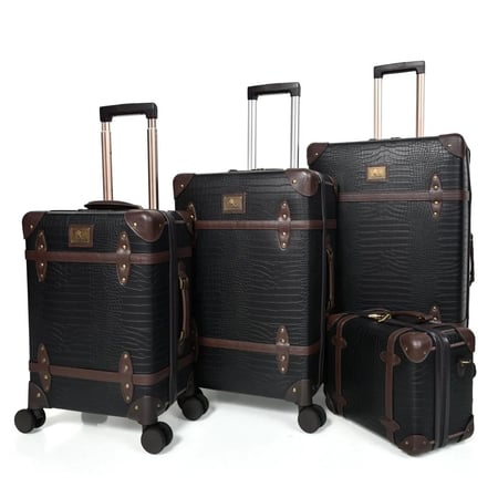 طقم شنط سفر كلاسيك - أسود بني يونيووكر UNIWALKER فينتينج Vintage