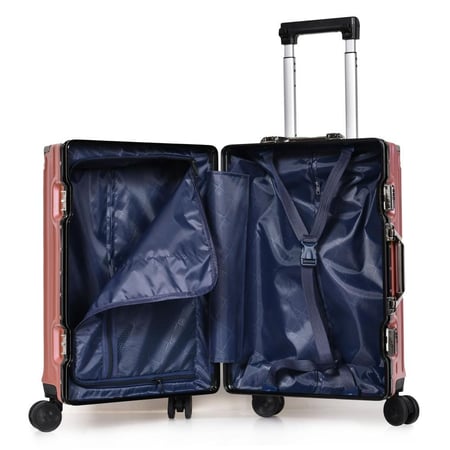 طقم شنط سفر 3 قطع ABS مع إطار ألومنيوم لون روز