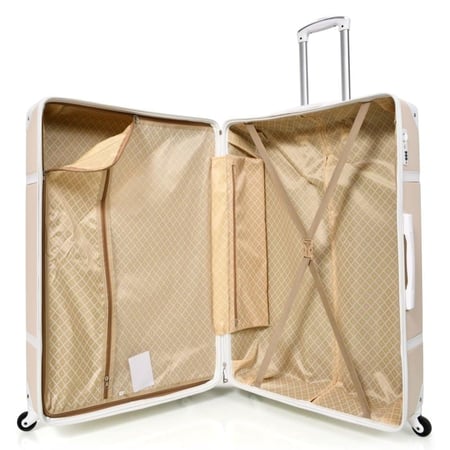 طقم شنط سفر كلاسيكي فينتيج مكون من 7 قطع لون بيج