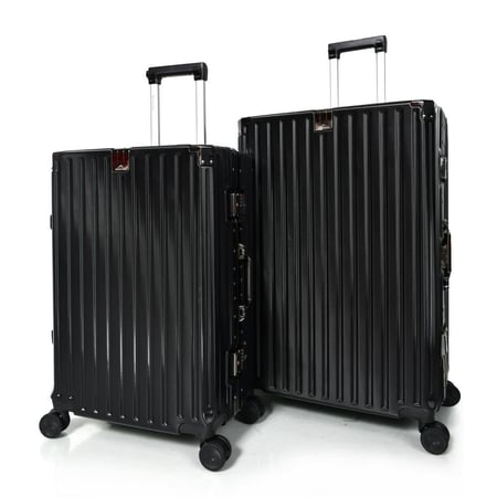 طقم شنط سفر 3 قطع ABS مع إطار ألومنيوم لون أسود