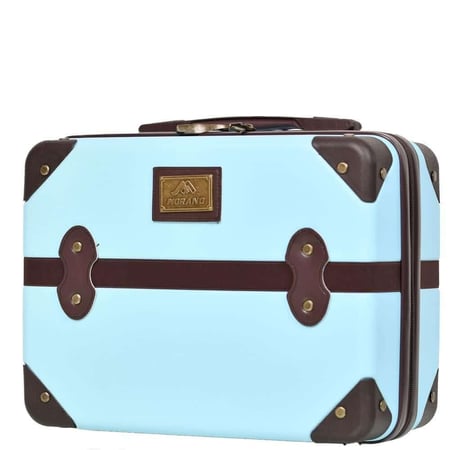 حقيبة يدوية صغيرة من طقم حقائب السفر بلون سماوي تصميم أنيق وخفيف الوزن