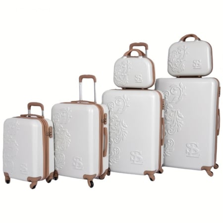 طقم شنط فايبر 6 قطع بعدة الوان