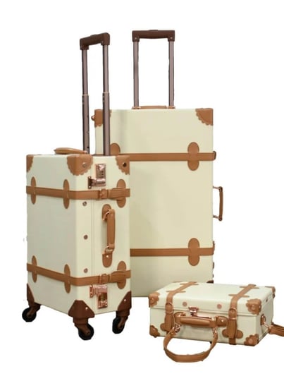 حقائب سفر كلاسيكية بتصميم فينتاج من مورانو ثلاث قطع بعجلات دوارة وقفل