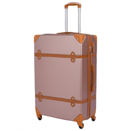 شنط فايبر بحزام 5 قطع لون روز جولد