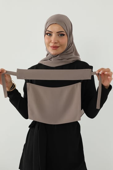 طقم طرحة ونقاب كافيه