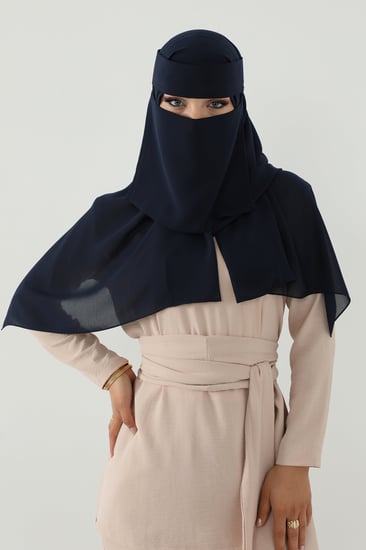 طقم طرحة ونقاب كحلي