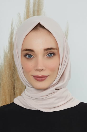 طرحة ربط من الخلف مع مطاط وردي فاتح
