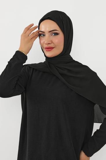 حجاب شيفون بمغناطيس وقبعة وسط