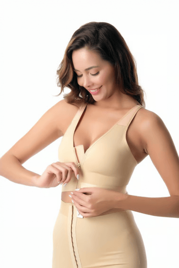 مشد بودى فليكس صدرية مع سحابة بعد عمليات شفط الدهون