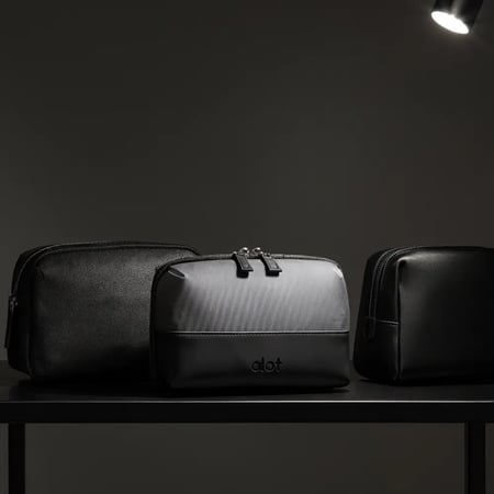 alot - حقيبة يد جلد مايكروفايبر بسعة 1 لتر مع حزام خلفي للحمل - رمادي