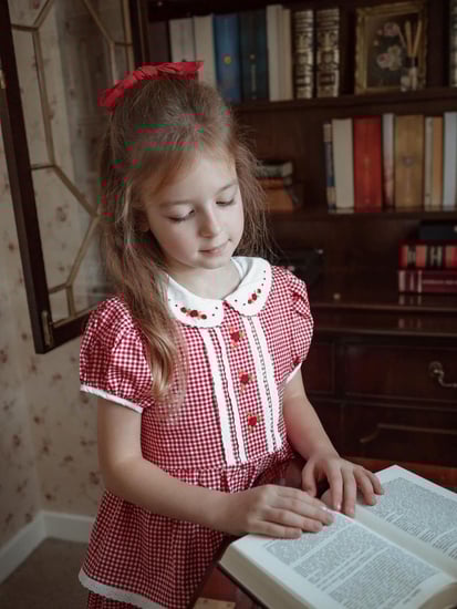 فستان بناتي احمر