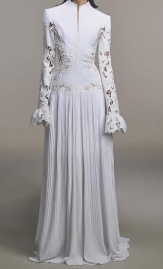 فستان سهره ابيض مُجوف بدانتيل الورد (#115)