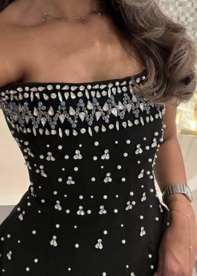 فستان طويل مزين بالكرستال(#61)