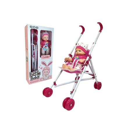 دمية مع عربة أطفال