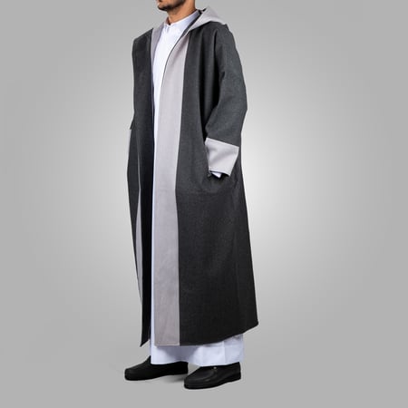 فروة رجالي دبل فيس رمادي ورصاصي