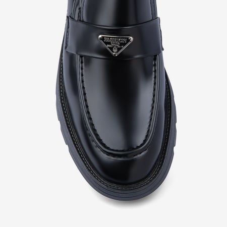 جزمة لوفر اسود جلد طبيعي مطفي