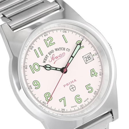 ساعة وست اند واتش كو السويسرية ( الاصدار الجديد 40 ملم  ) انالوج كوارتز بأرقام انجليزية مضيئة مينا ابيض ستانلس ستيل سير سحاب للرجال - 6841100203R
