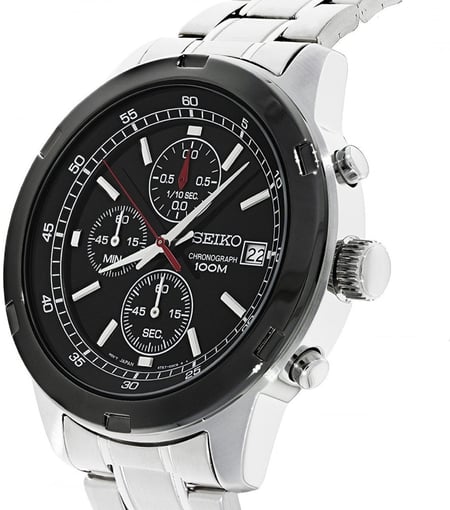 ساعة سيكو اليابانية الرياضية كرونو غراف كوارتز بتاريخ ستانلس ستيل - SKS427P1