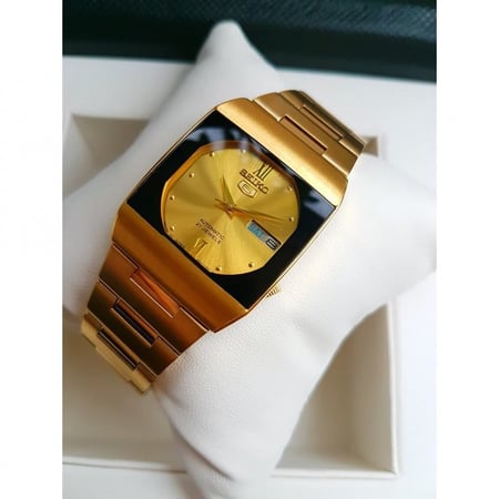 SEIKO 5 Champagne Dial Gold Tone Watch SNY012J1
