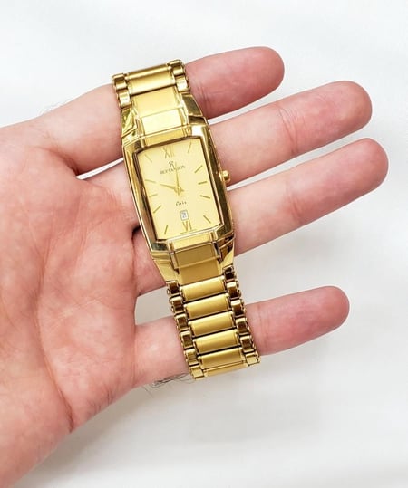 ساعة رومانسون السويسرية انالوج كوارتز (SWISS MADE) مقاس 36mm بتاريخ ستانلس ستيل ذهبي للرجال - فنتج