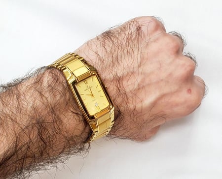 ساعة رومانسون السويسرية انالوج كوارتز (SWISS MADE) مقاس 36mm بتاريخ ستانلس ستيل ذهبي للرجال - فنتج