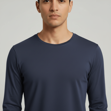 بيجامة حراري رجالية بدون رقبة لون كحلي