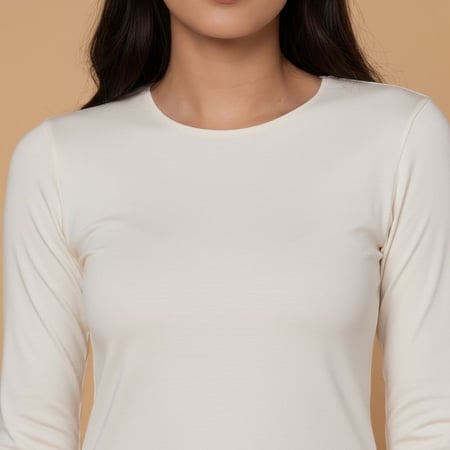 بيجامة حراري نسائية بدون رقبة لون رمادي