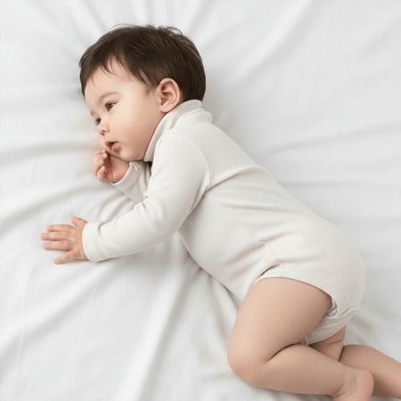 بربتوز حديثي الولادة - لون ابيض - رقبة مرتفعة