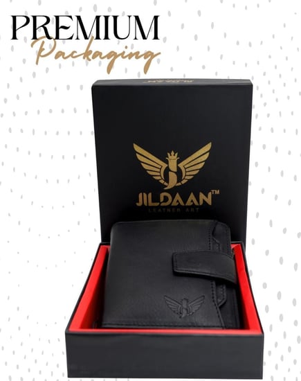 محفظة جيلدان™ من نامات ثنائية الطي مصنوعة يدويًا من الجلد الأصلي للرجال مزودة بتقنية تحديد الهوية بموجات الراديو، تأتي مع صندوق هدايا.