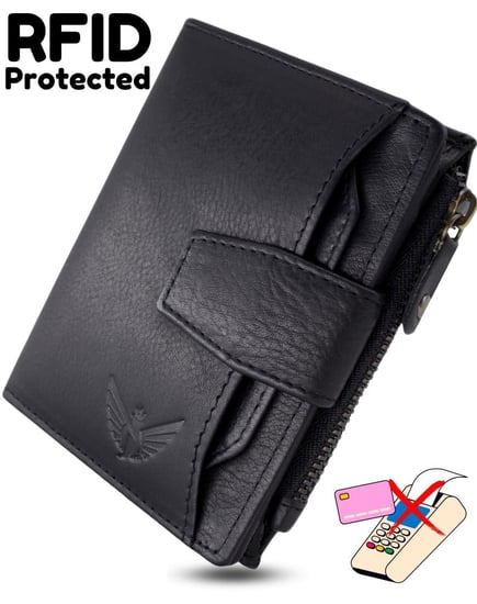 محفظة جيلدان™ من نامات ثنائية الطي مصنوعة يدويًا من الجلد الأصلي للرجال مزودة بتقنية تحديد الهوية بموجات الراديو، تأتي مع صندوق هدايا.