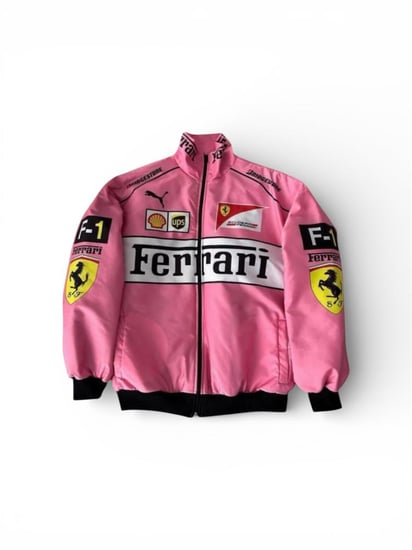 جاكيت فيراري وردي f1 Ferrari racing jacket pink