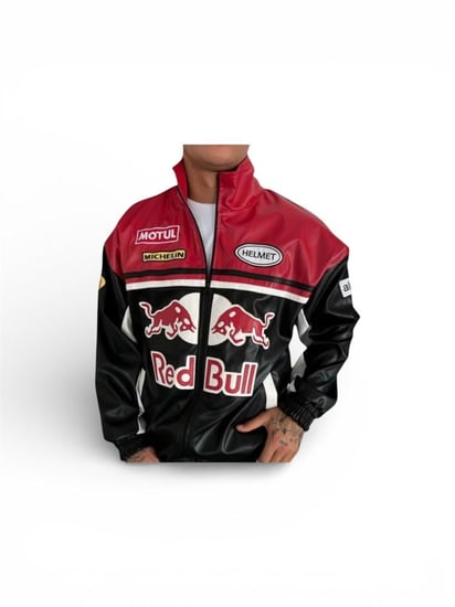 جاكيت ريدبول جلد F1 racing jacket Redbull leather