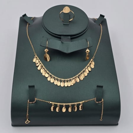 طقم ذهب عيار 21 دقة المانجو وسط موديل 30680 F