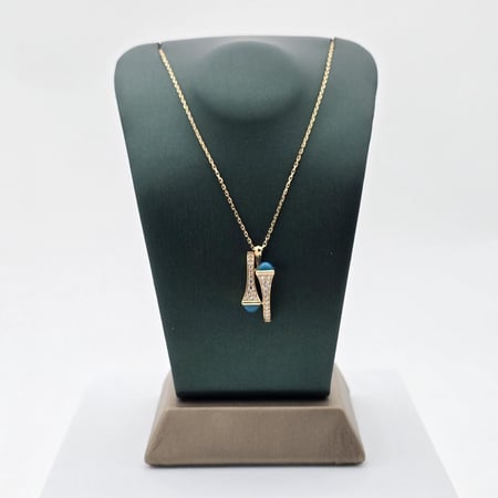 شوكر إيطالي ذهب عيار 18 مرصع بالزركون موديل 26173 B