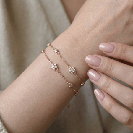 [B012] اسوارة من الفضة عيار 925 شكل وردة