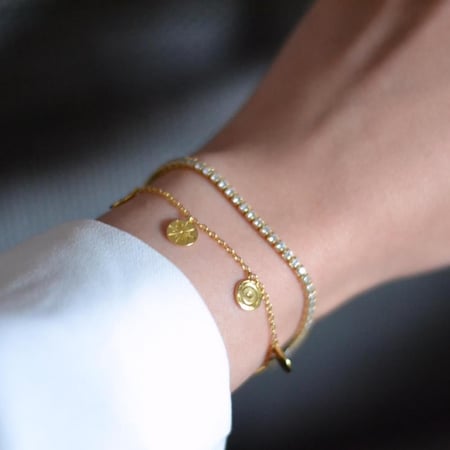 [B010] اسوارة فضة مطلية بالذهب