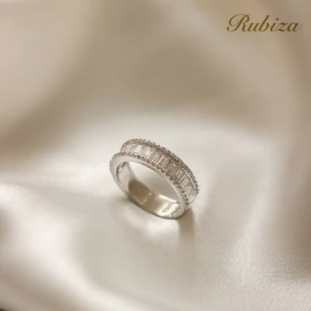 [RJ013] خاتم فضة فاخر مزين بحجر الزركون